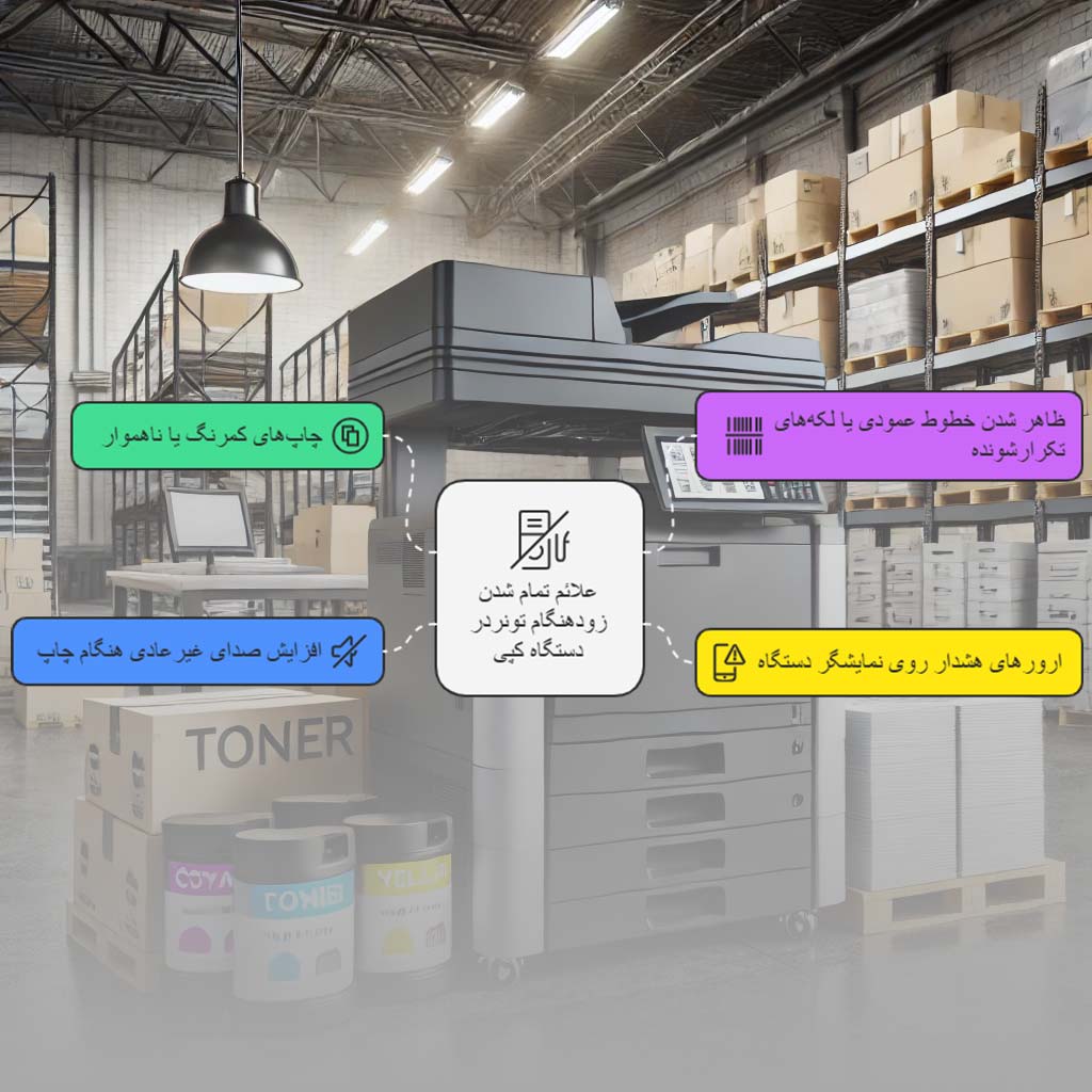 علائم تمام شدن زودهنگام تونر در دستگاه کپی