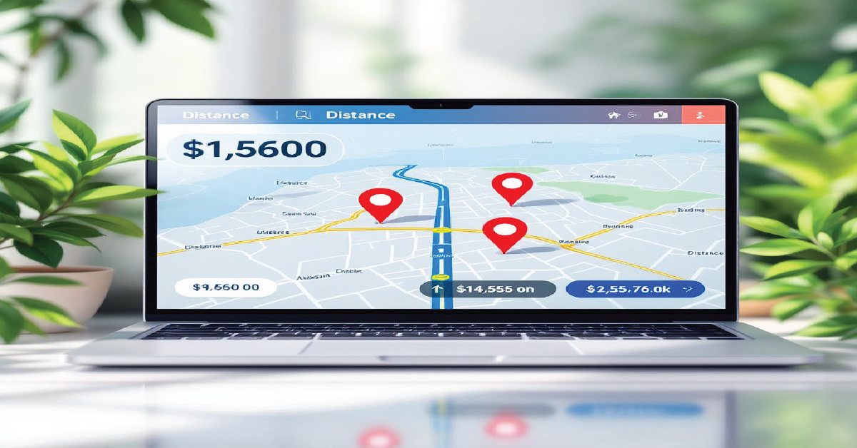 ابزار فاصله یاب آنلاین سایت onlinecompass.net
