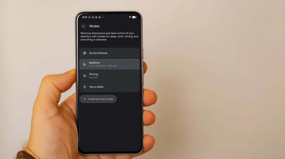 حالت خواب اندروید - Bedtime Mode