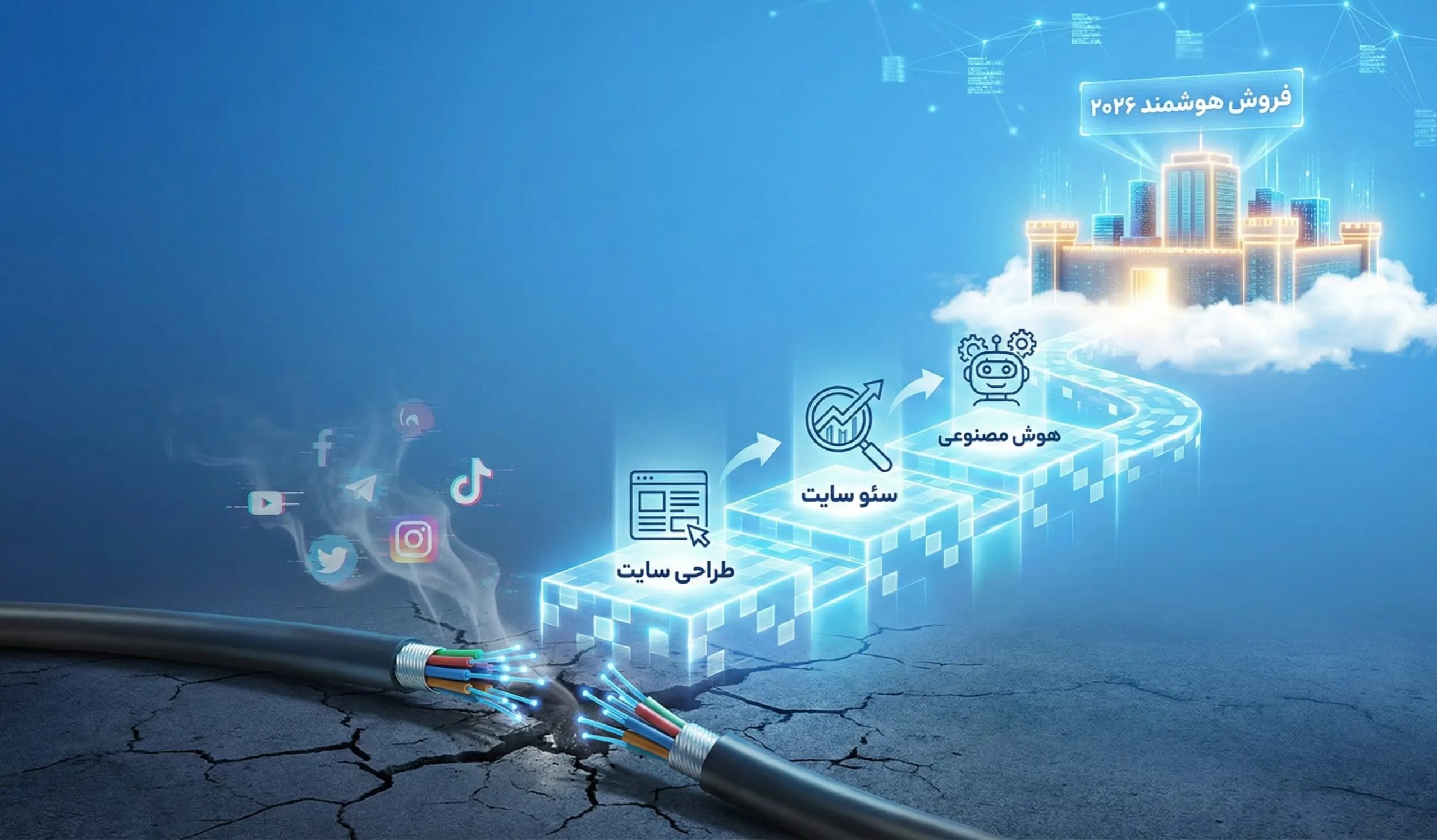 بازسازی کسب‌ و کار پس از قطعی اینترنت: نقشه راه عملی از راه‌اندازی سایت تا فروش هوشمند